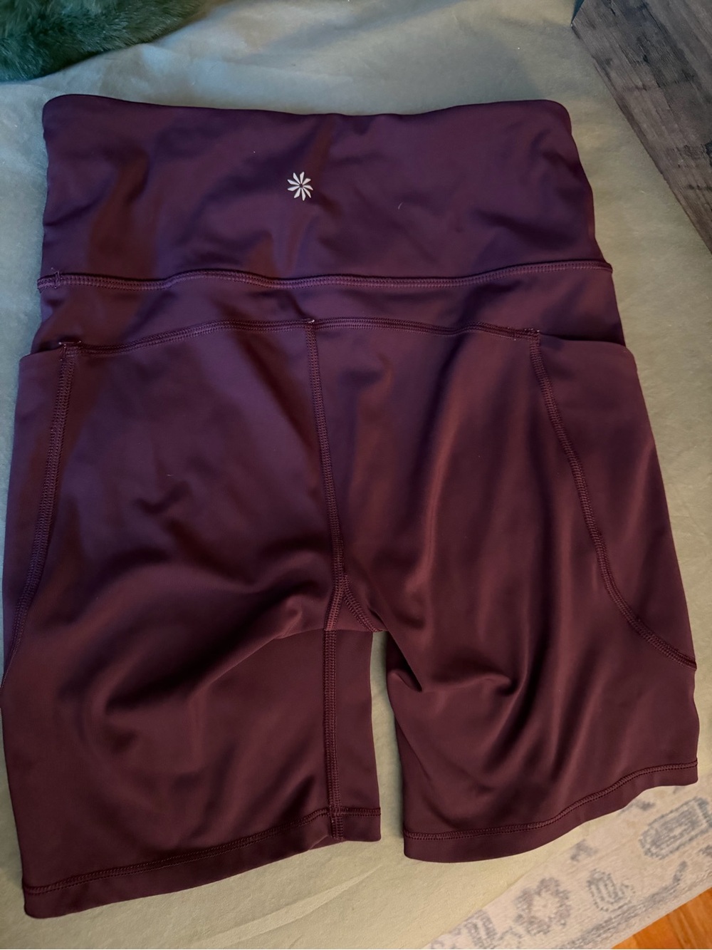 Athleta Plum High-Rise Bike Shorts with Side Pockets - Picture 3 of 3